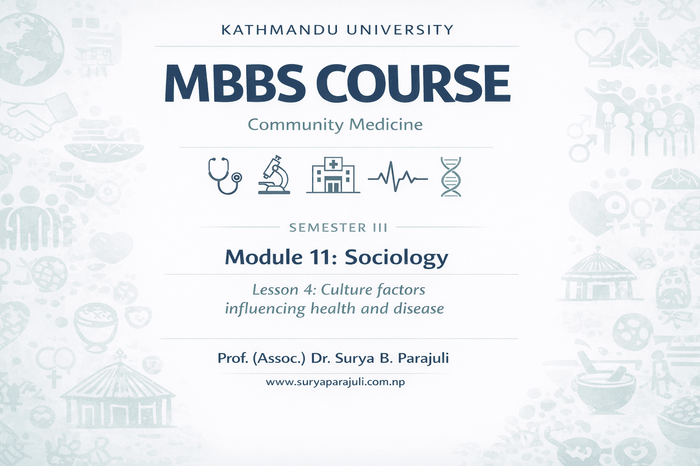 Culture factors influencing health and disease